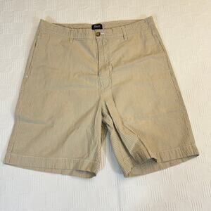 Bass & Co. Men's 36 x 8.5 Casual Shorts Preppy Tan White Striped 100% Cotton